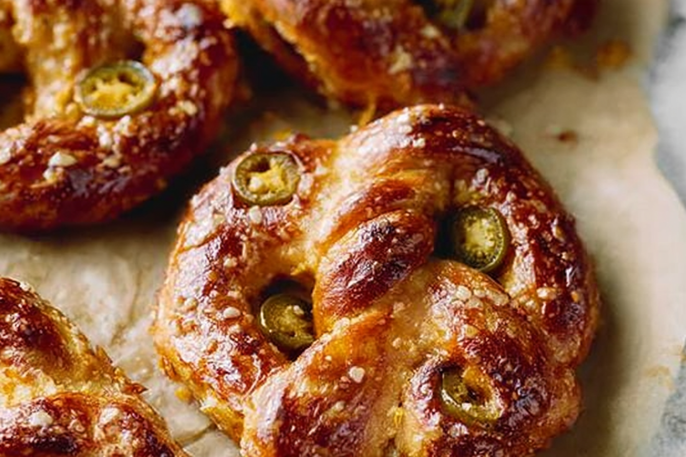 Cheddar Jalapeño Soft Pretzels