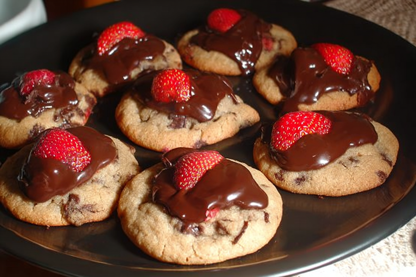 Chocolate Dipped Strawberry Cookies
