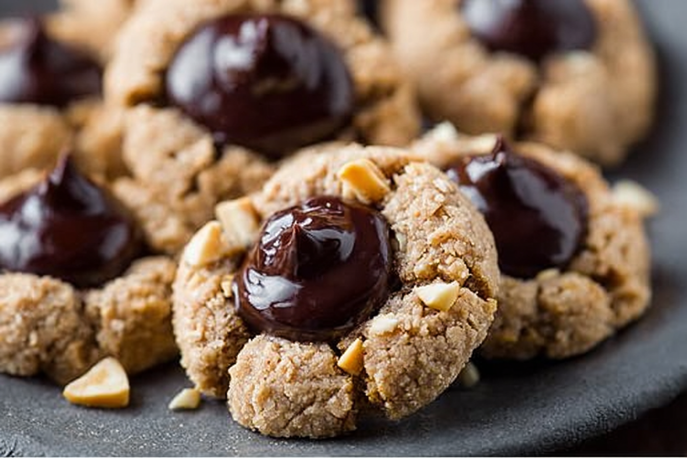 Chocolate Hazelnut Thumbprint Cookies