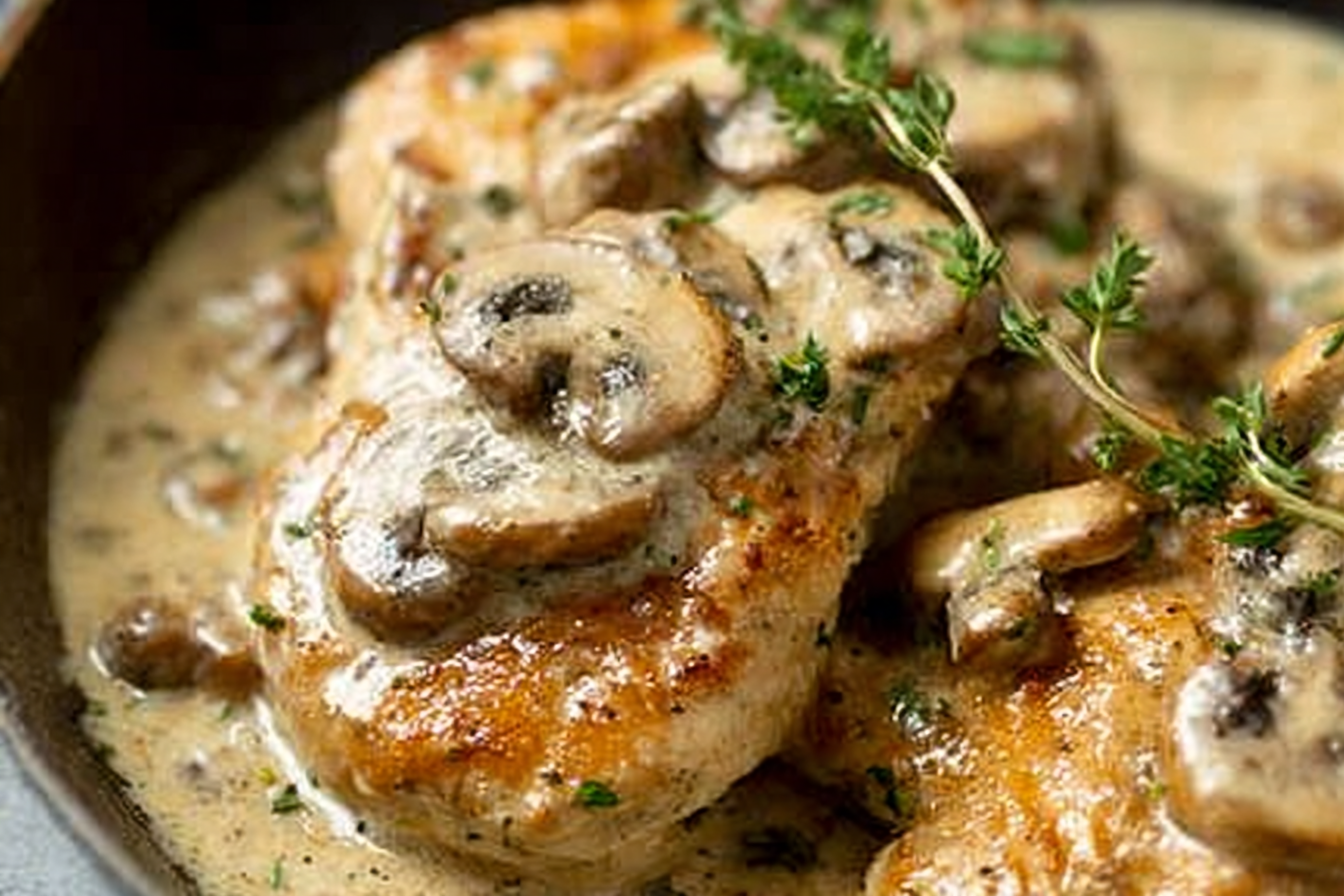 Creamy Garlic Mushroom Chicken Thighs