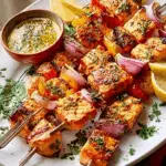 Grilled Lemon Salmon Skewers