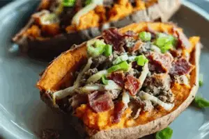 Protein Loaded Sweet Potato Boats