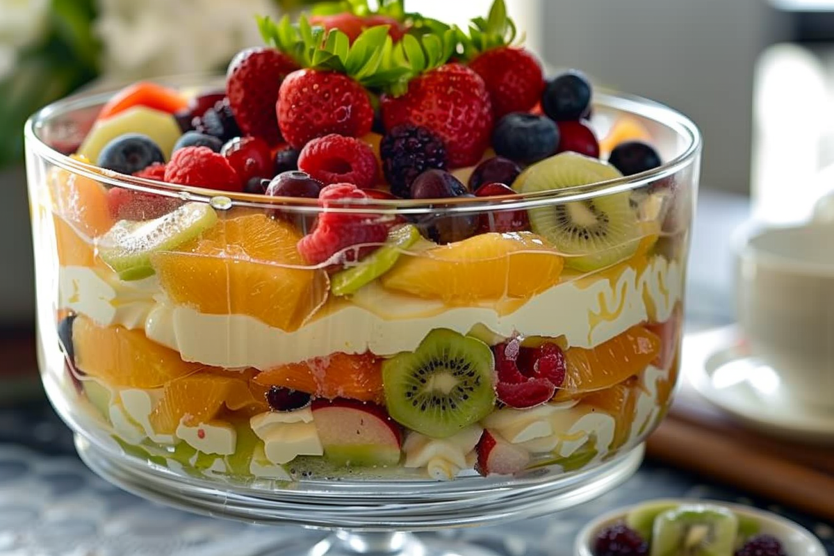 Creamy Fruit Custard Trifle