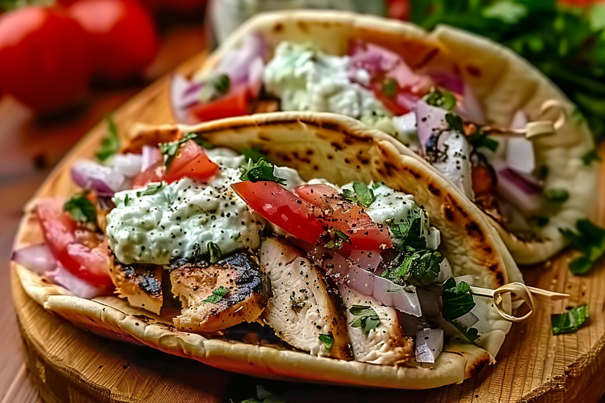 Greek-Style Chicken Gyros with Homemade Tzatziki