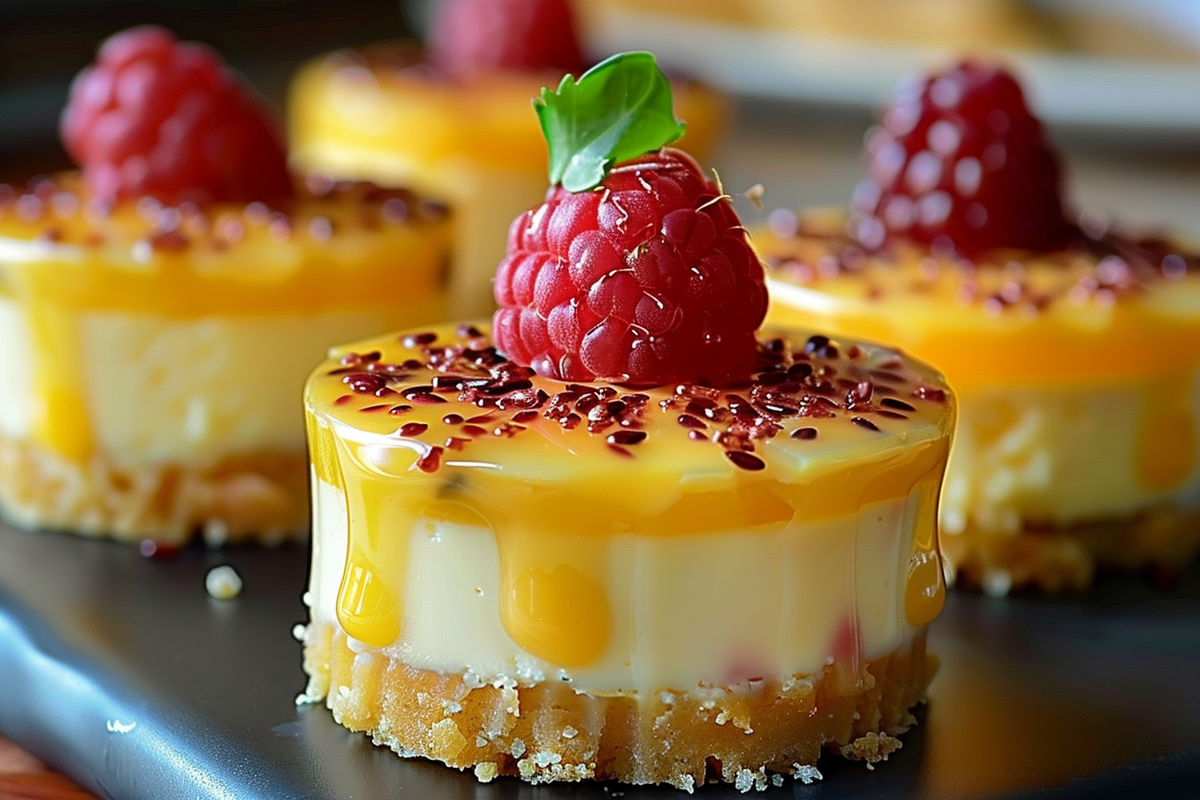 Passionfruit Drip Mini Cheesecakes