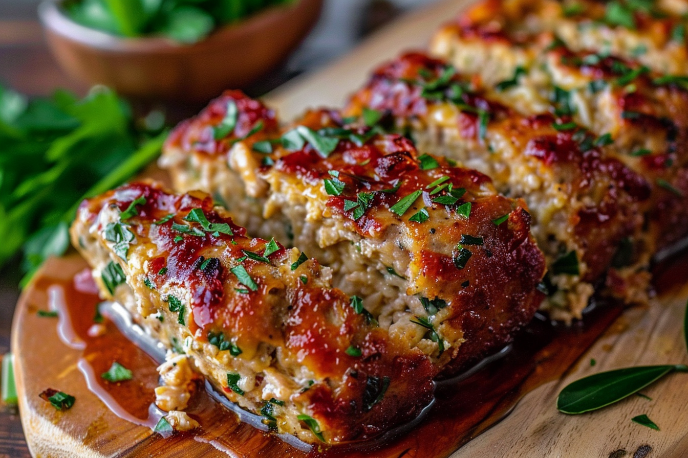 Garlic Parmesan Chicken Meatloaf