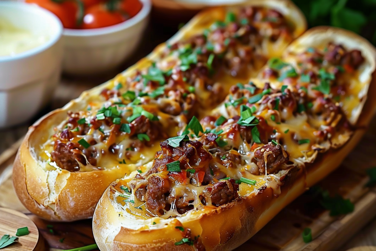 Savory Baguette Bake with Minced Meat