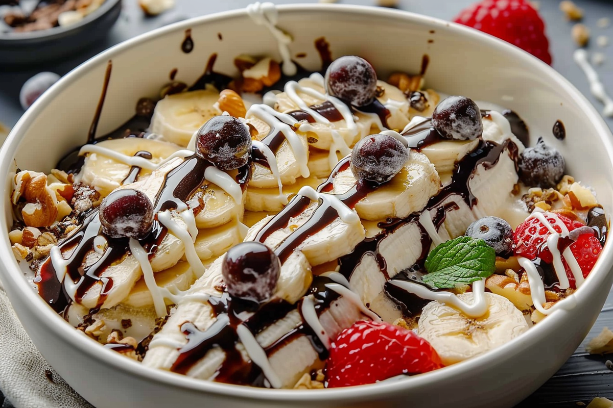 Healthy Breakfast Banana Split Bowl