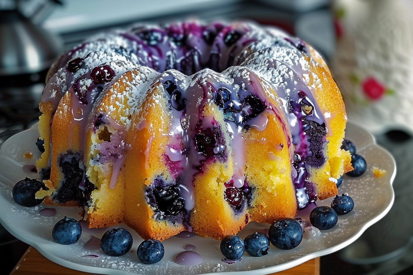 Classic Blueberry Sour Cream Pound Cake