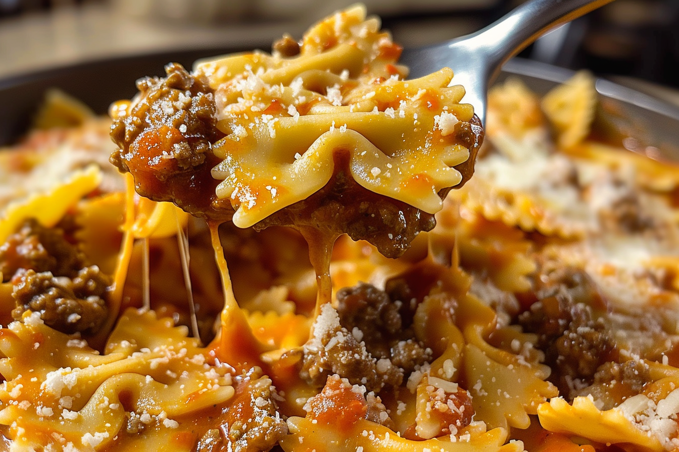 Creamy Velveeta Bowtie Pasta with Italian Beef Marinara