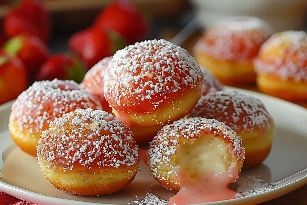 Strawberry Cheesecake Donut Holes