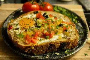 Veggie Stuffed Egg Toast
