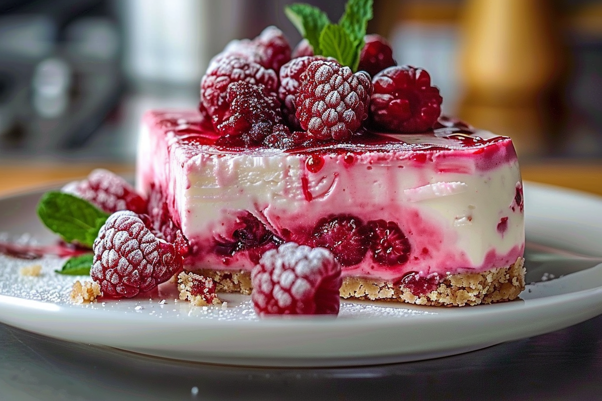 Raspberry Ice Cream Cheesecake