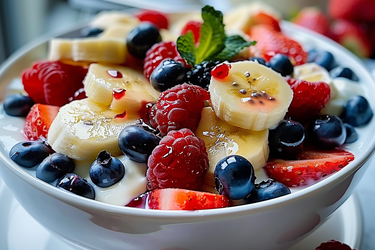 Berry Banana Yogurt Fruit Salad