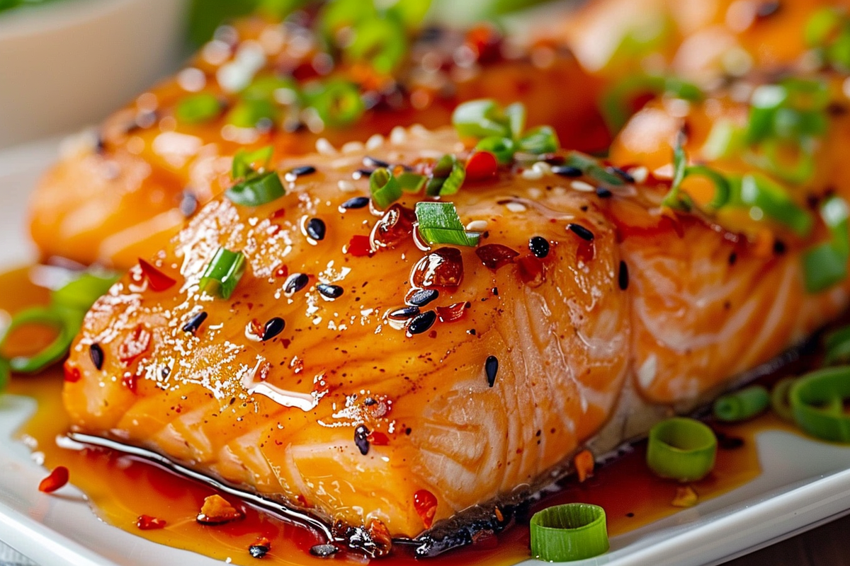 Sweet Chili Sriracha Glazed Salmon