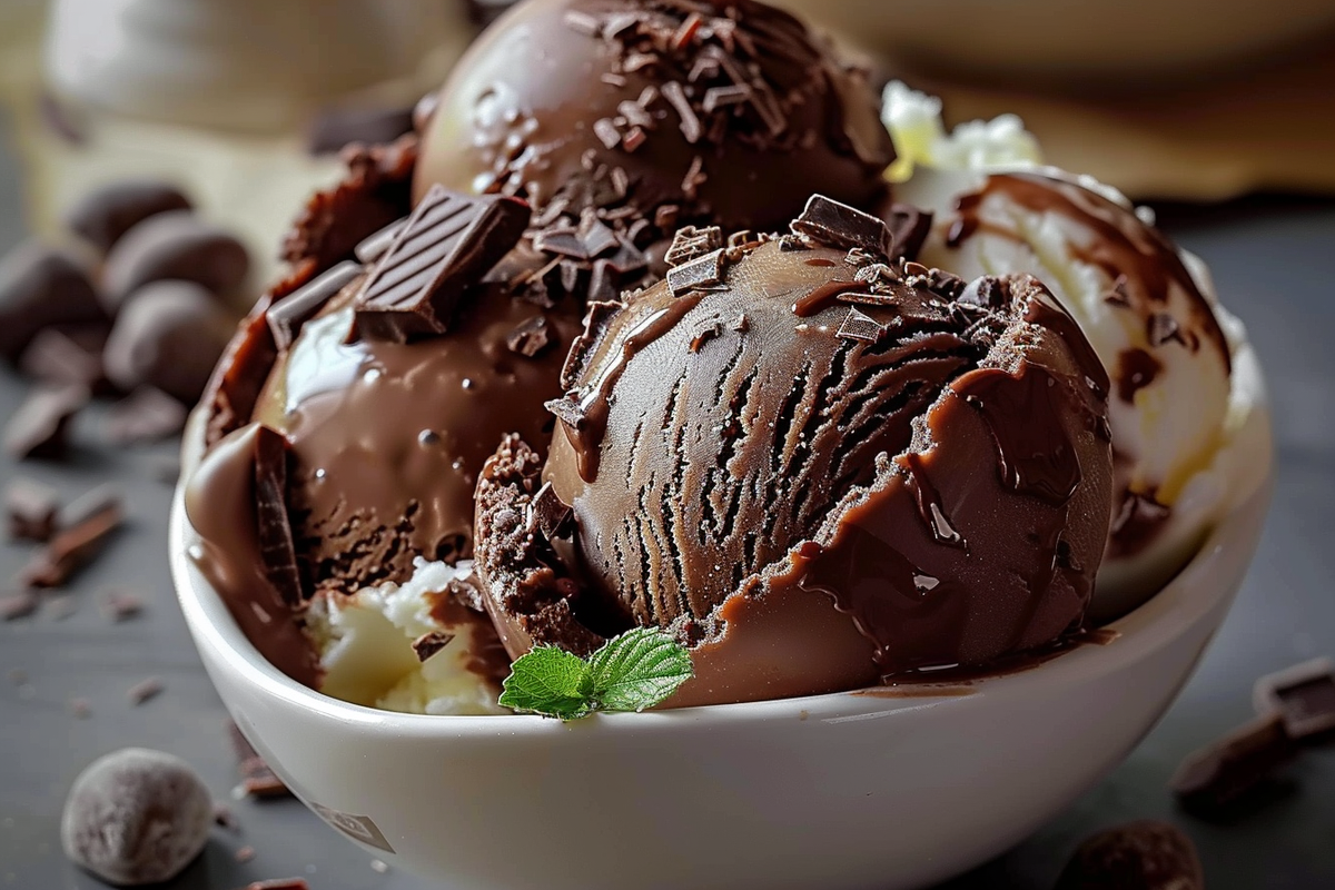 Homemade Chocolate-Coated Ice Cream