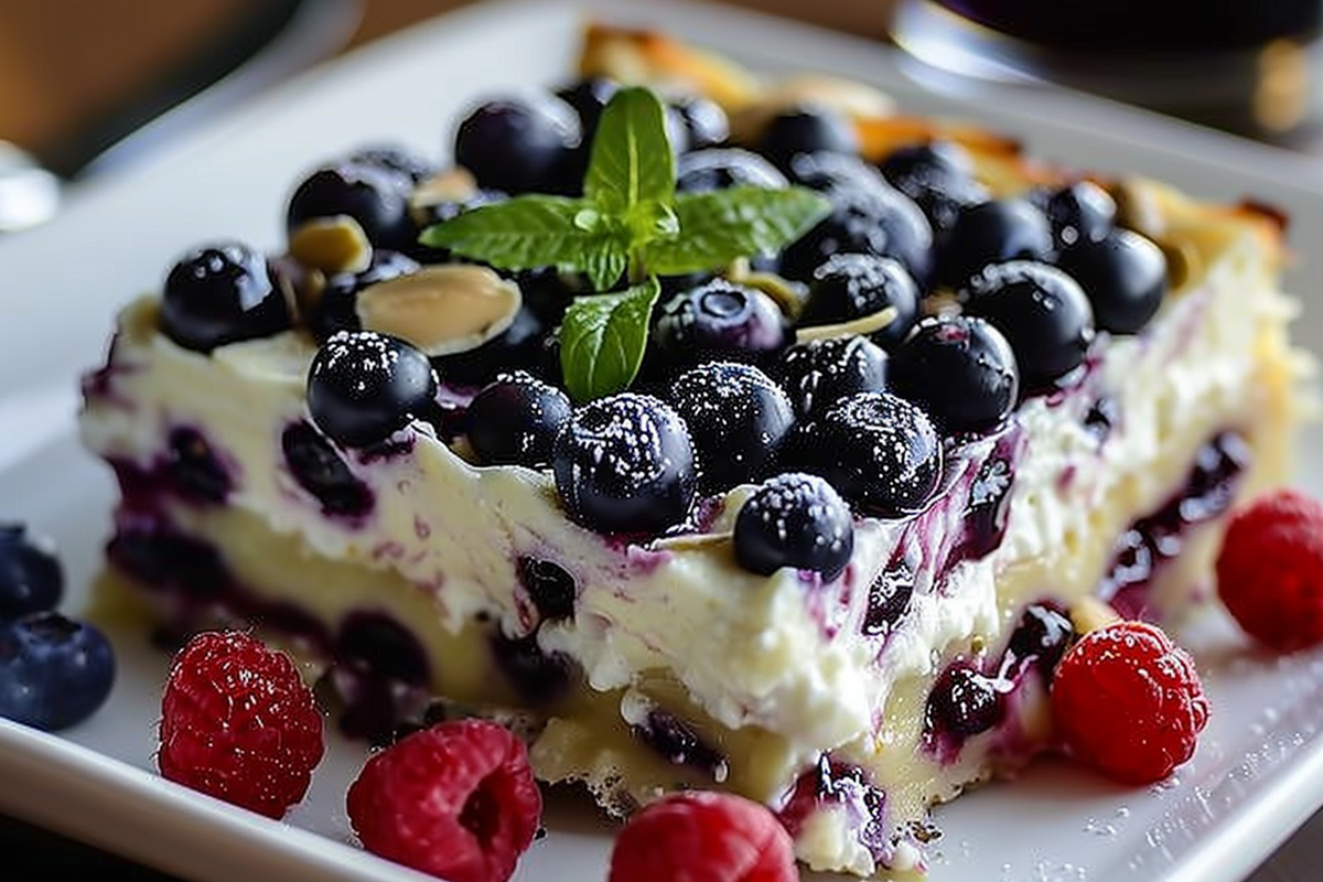 White Chocolate Blueberry Lasagna