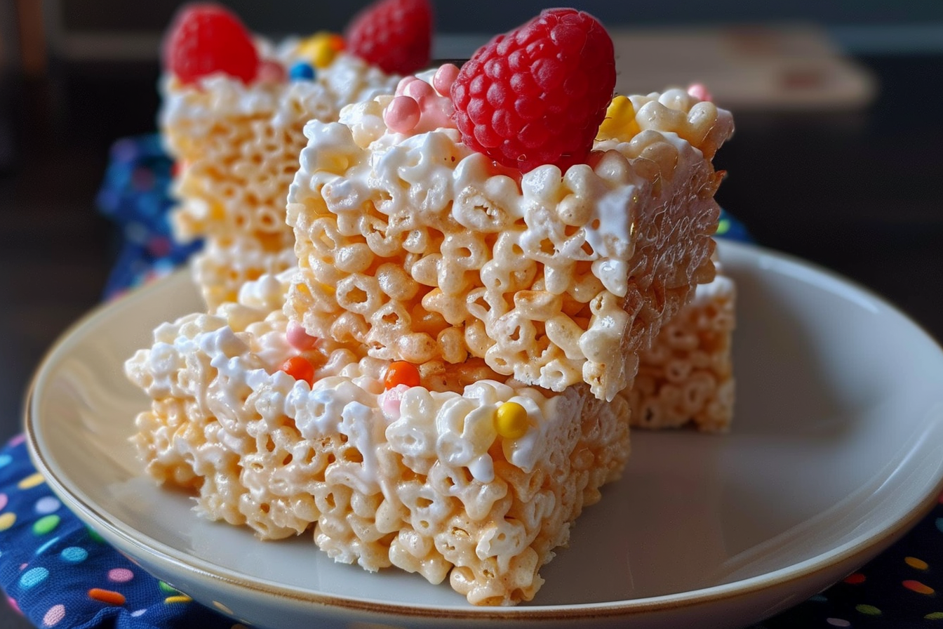 No-Bake Cheesecake Rice Krispies Treats