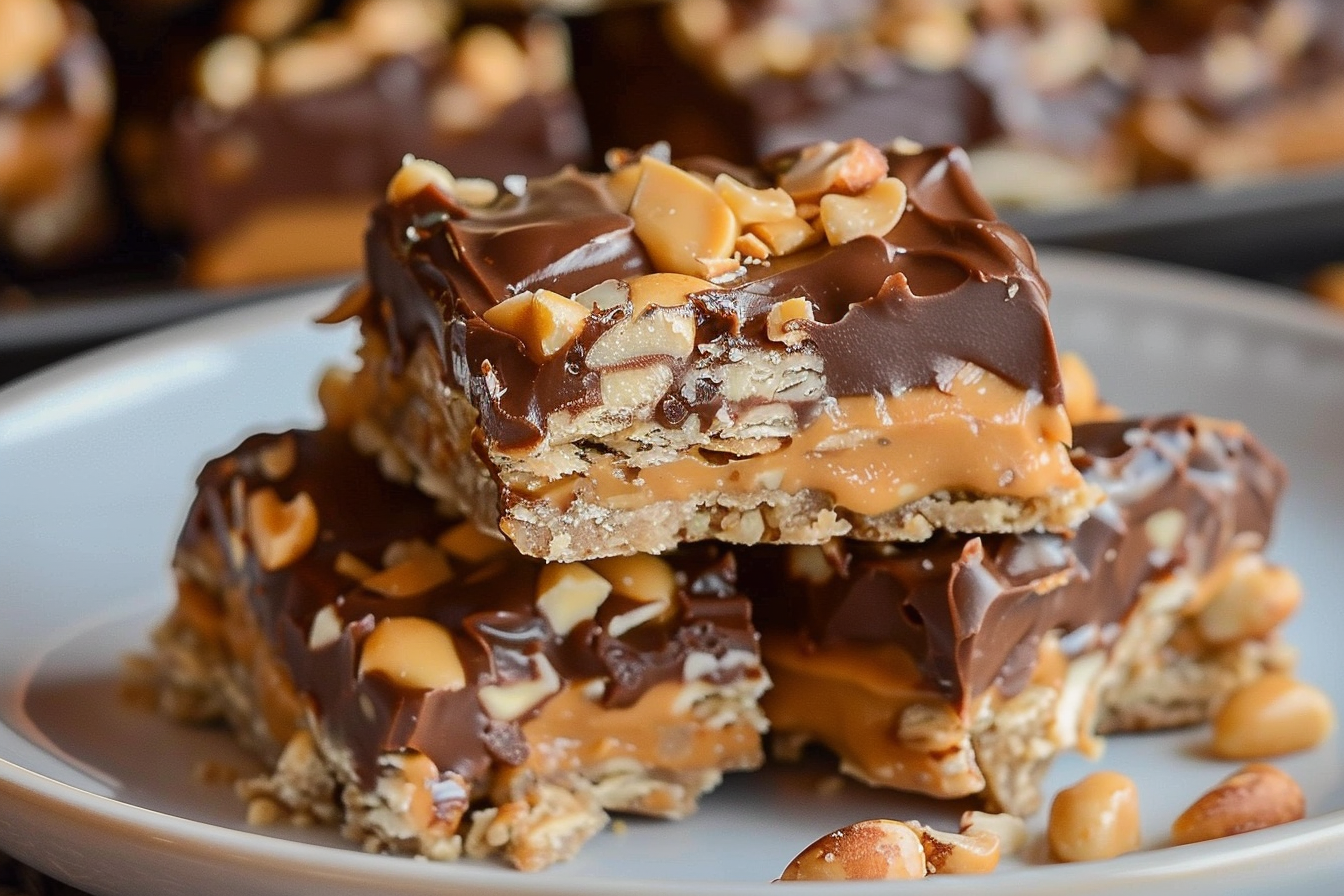 No Bake Snickers Bars