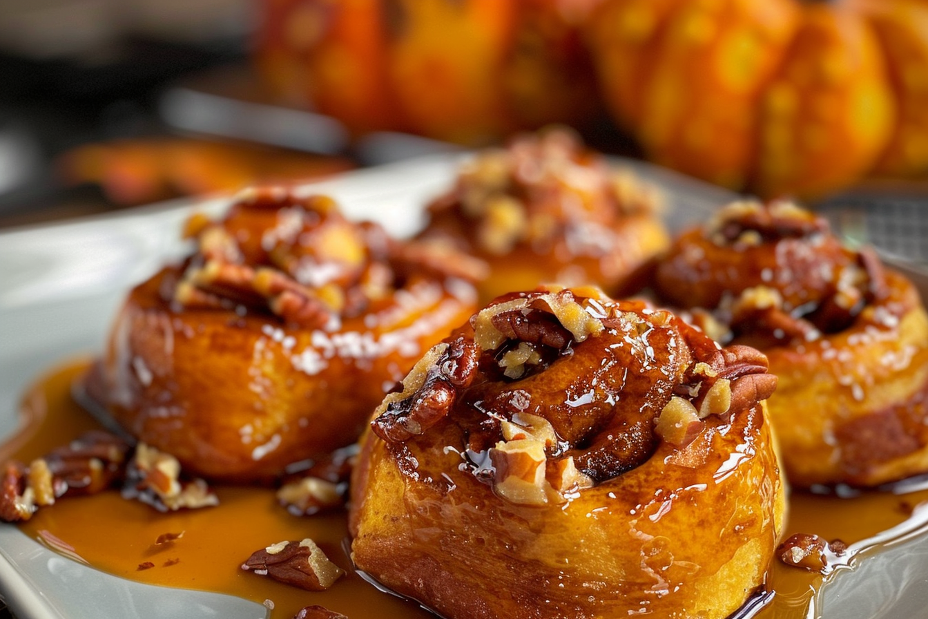 Gooey Pumpkin Sticky Buns