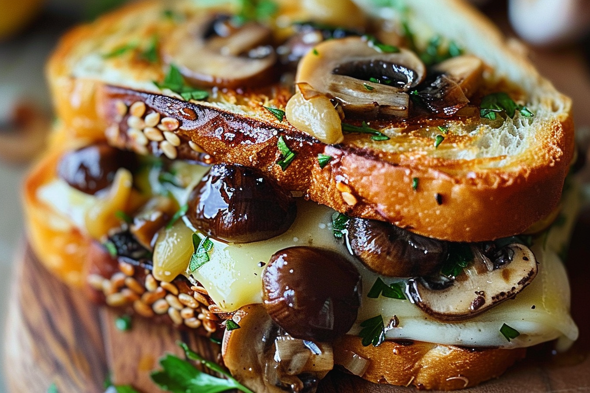 Garlic Mushroom Grilled Cheese