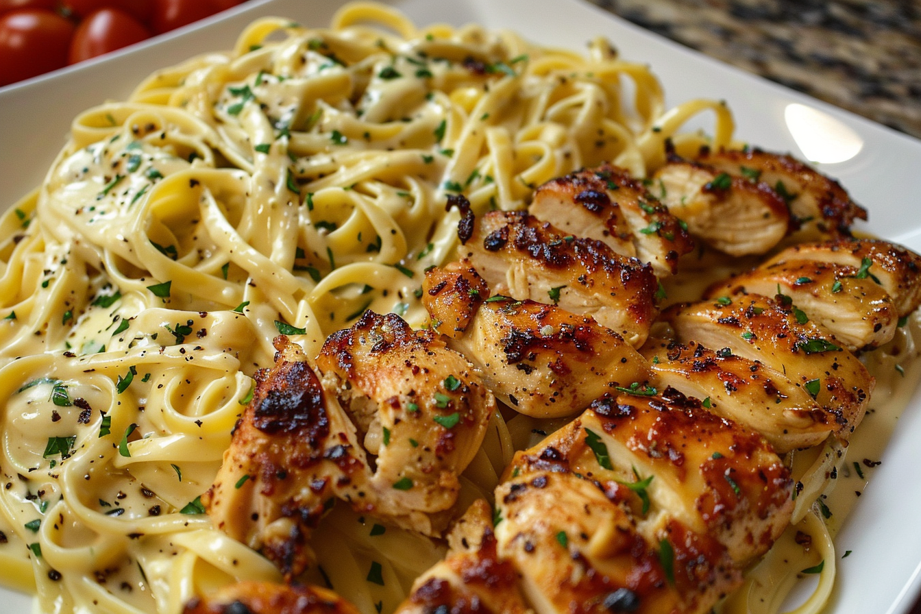 Creamy Cajun Chicken Linguine with Garlic Mozzarella Sauce