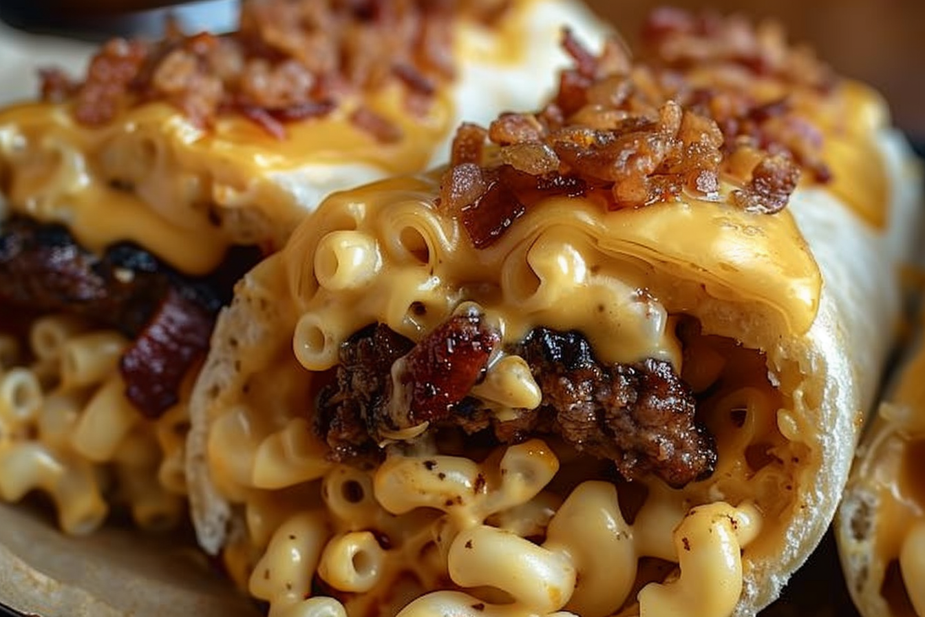 Mac Cheese Bacon Burger Rolls