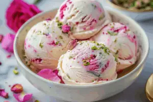 Rose and Pistachio Ice Cream