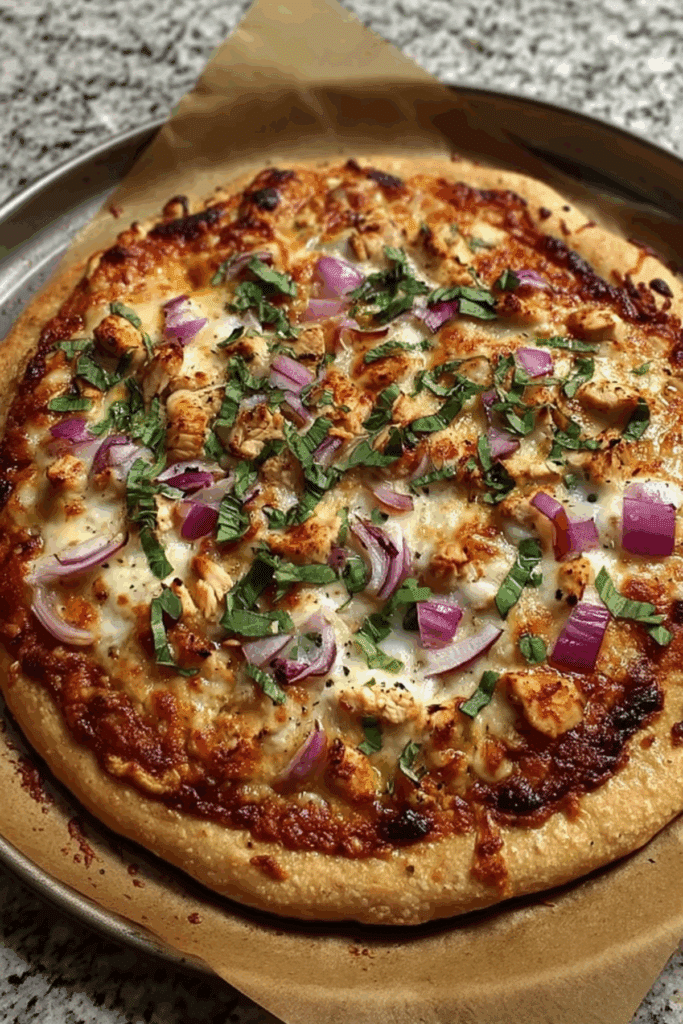 BBQ chicken pizza