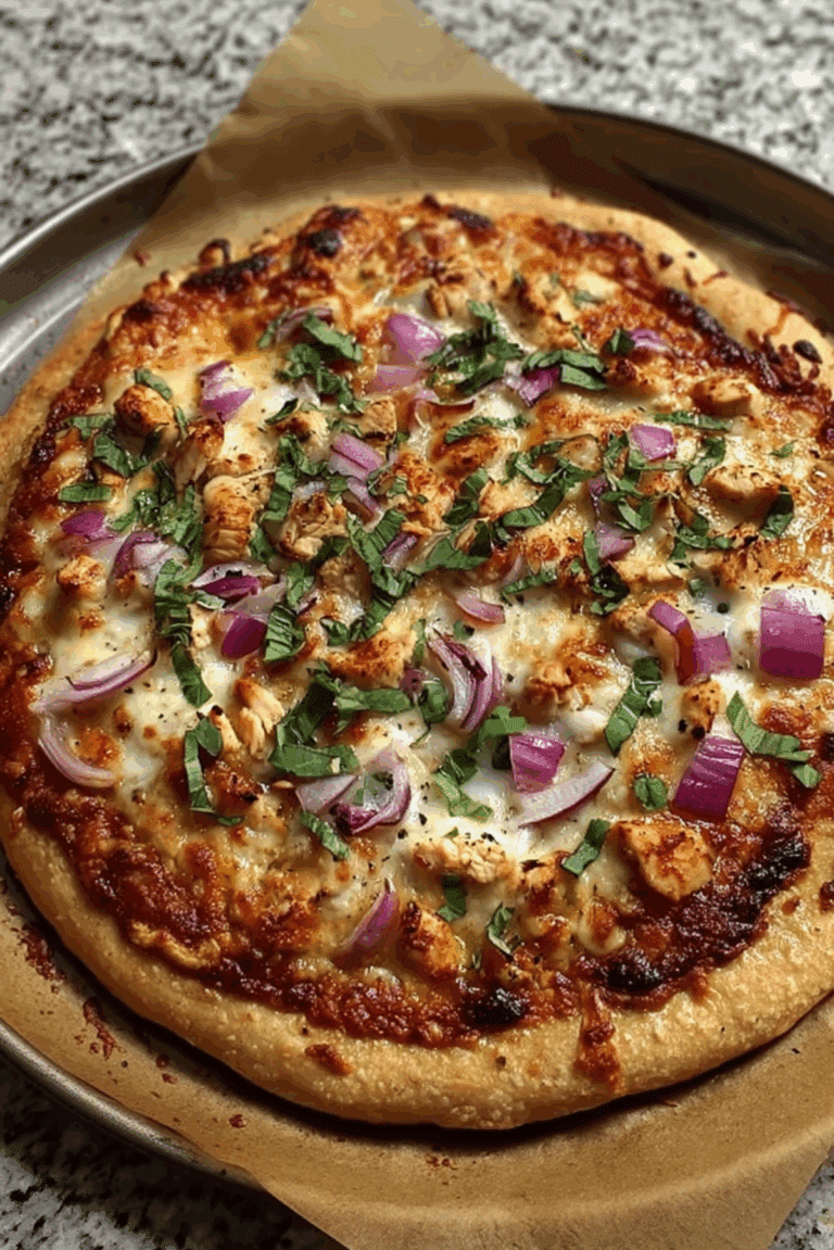 BBQ chicken pizza