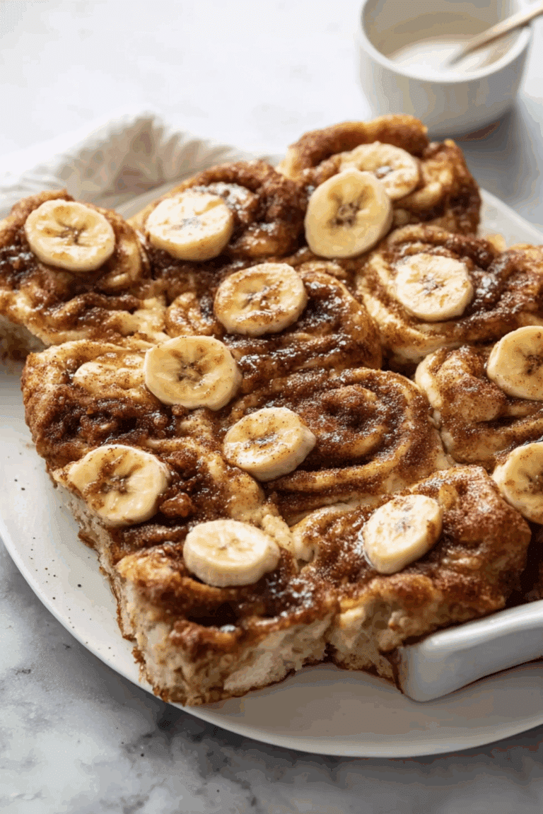 Cinnamon Roll Banana Bake
