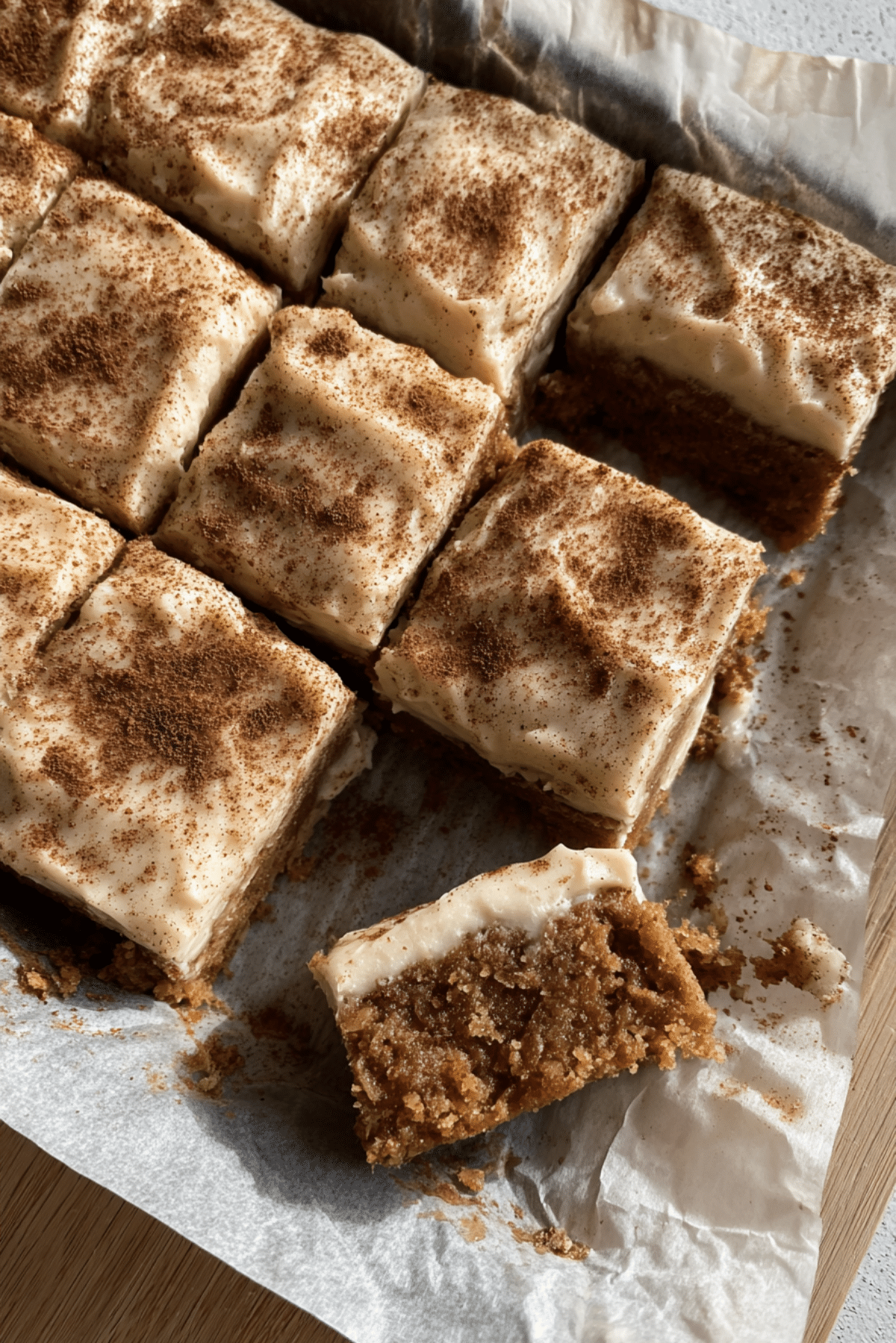 Apple Cinnamon Blondies with Maple Cream Cheese