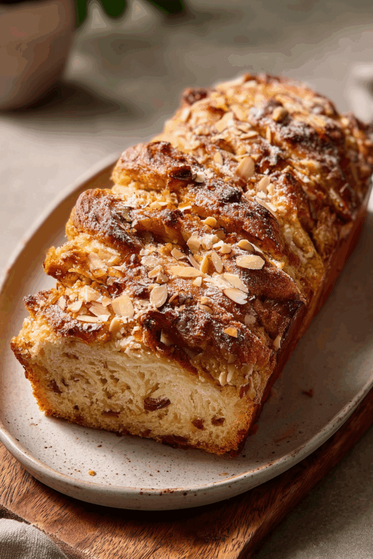 Caramelized Almond Croissant Loaf