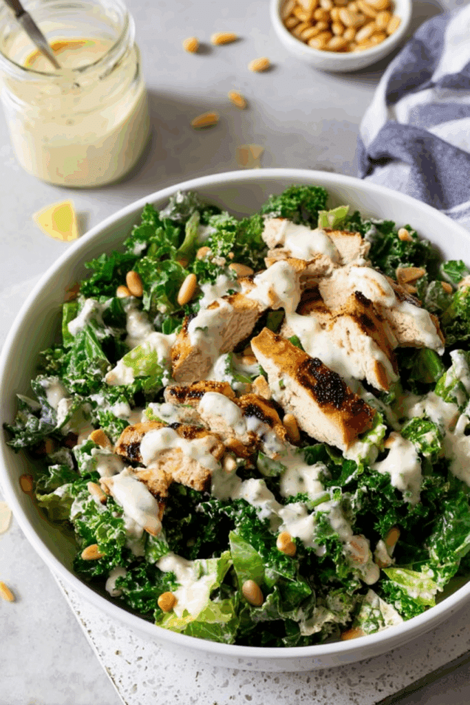 Kale Caesar Chicken Salad
