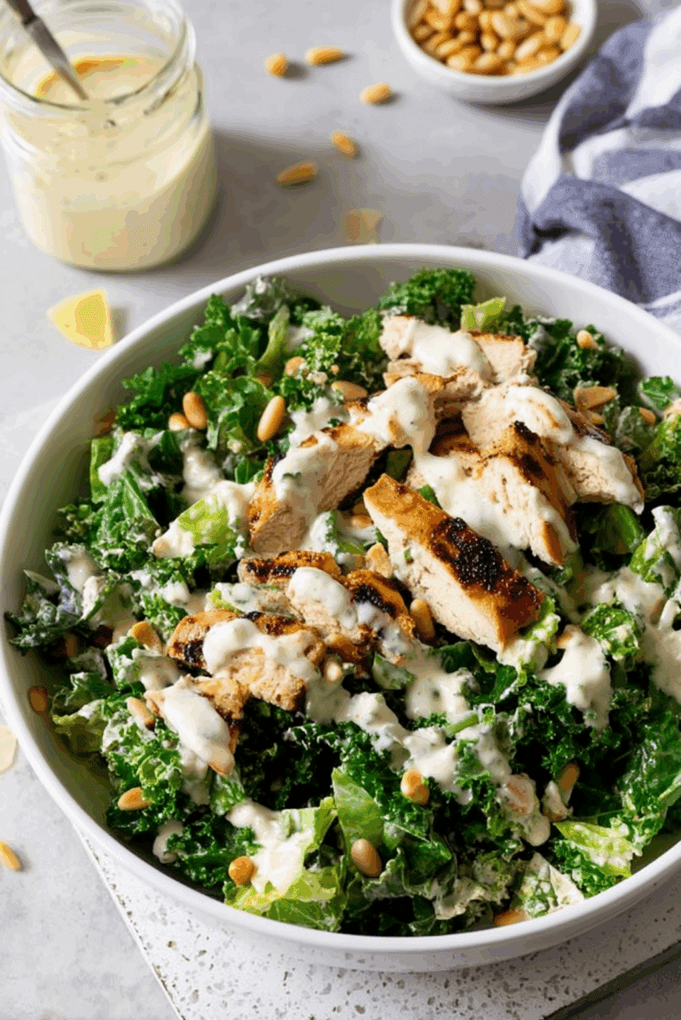 Kale Caesar Chicken Salad