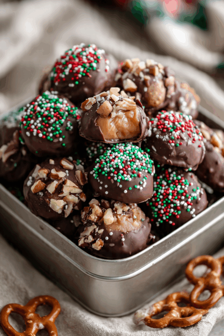 Chocolate Caramel Pretzel Bites