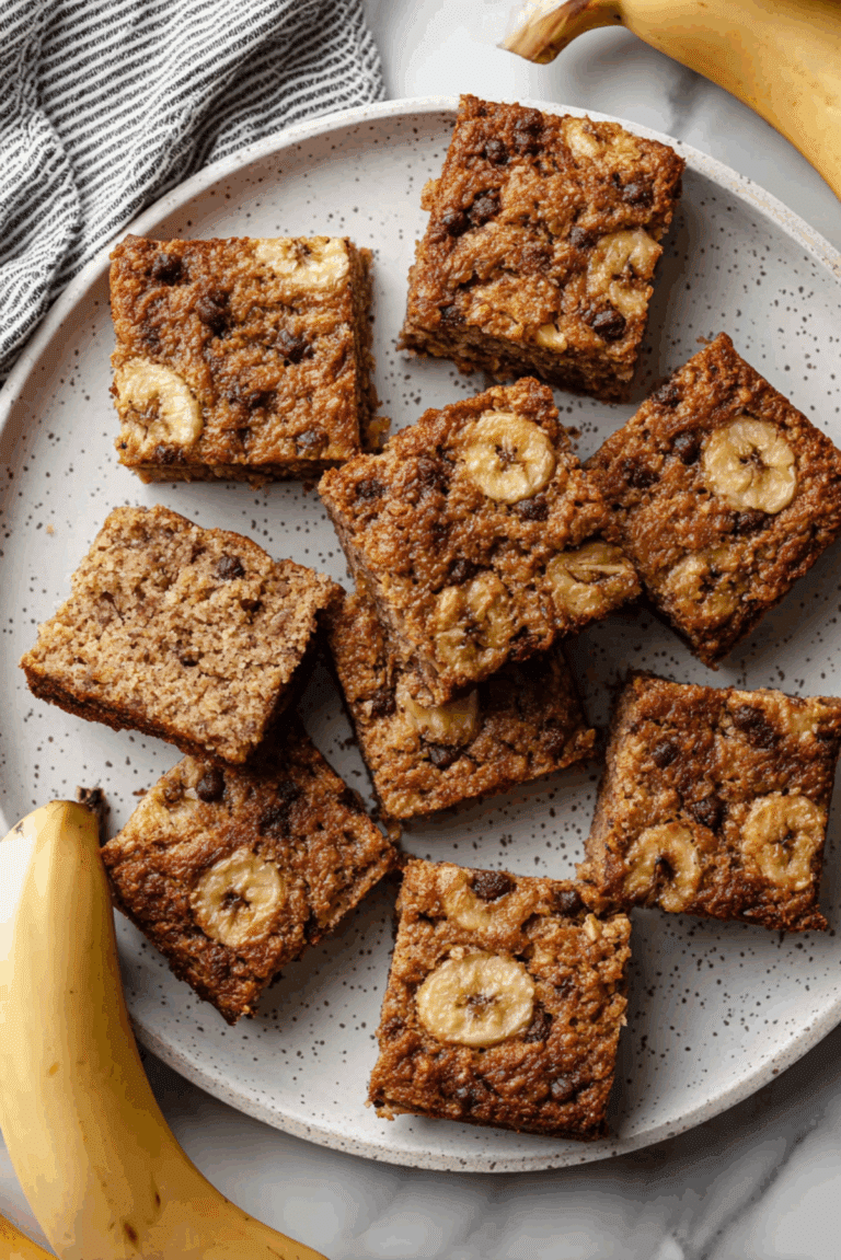 Healthy Banana Bread Bars