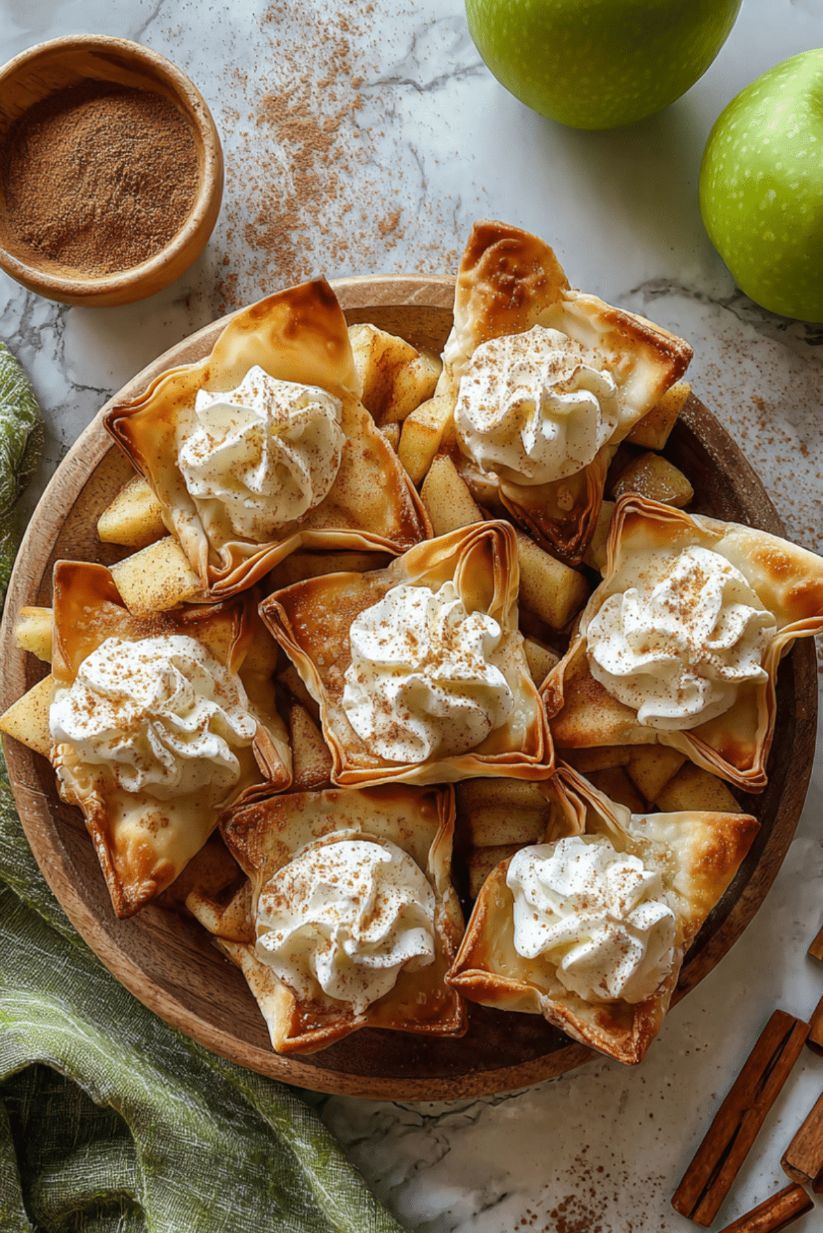 Apple Pie Cheesecake Wontons