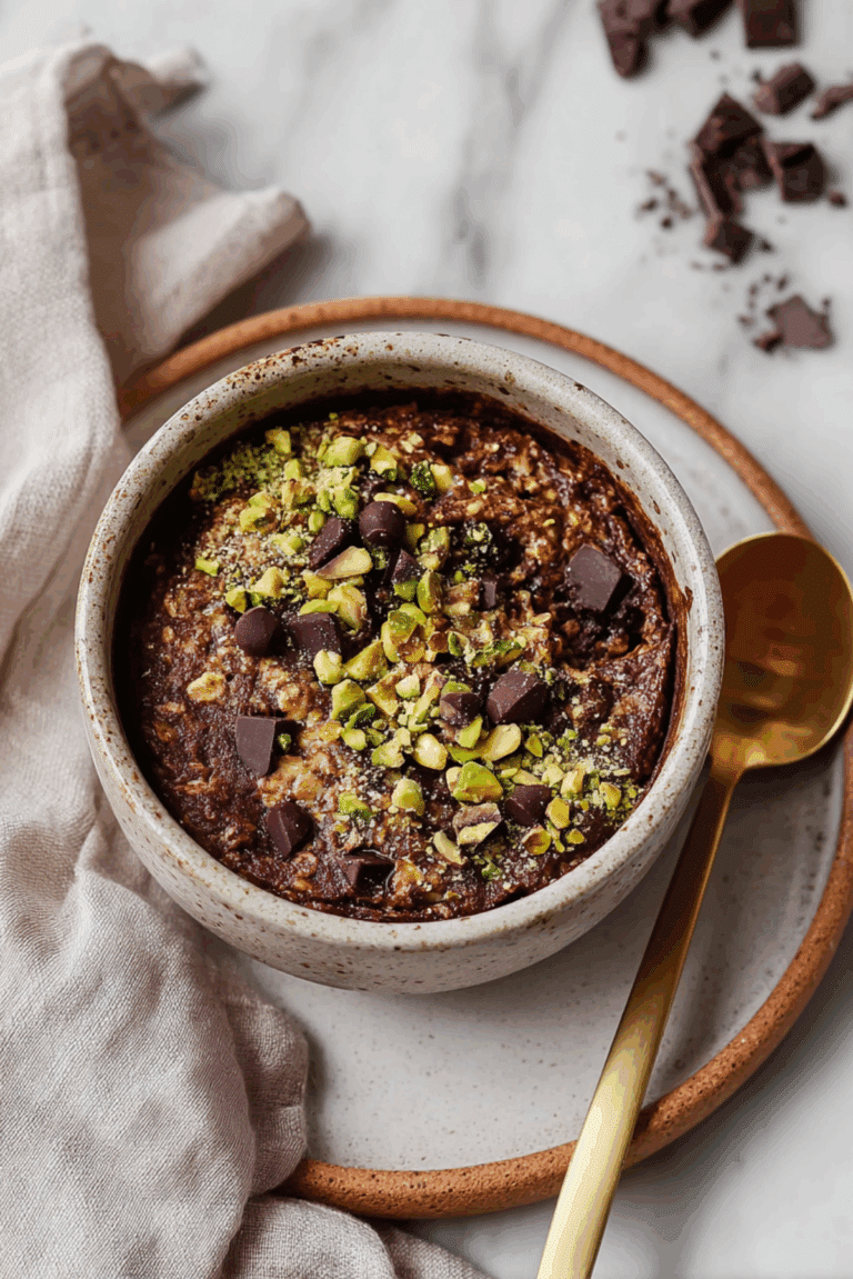 Chocolate Pistachio Baked Oats