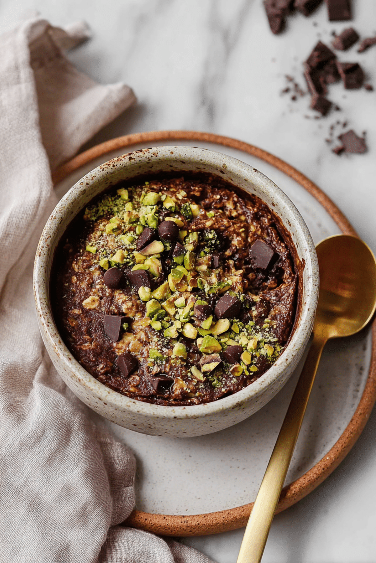 Chocolate Pistachio Baked Oats