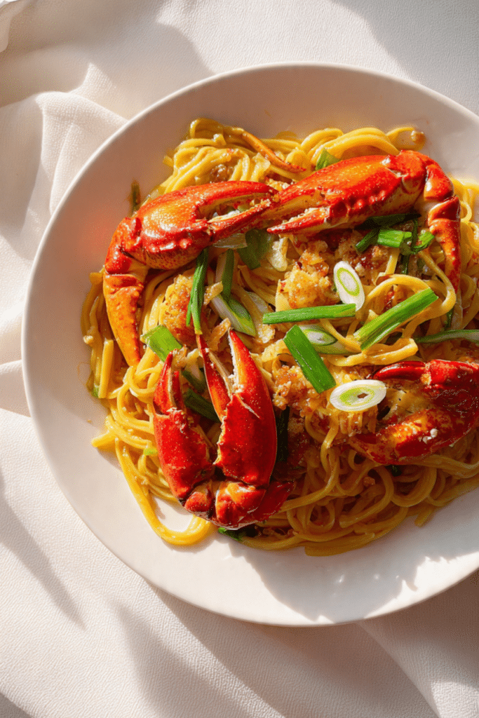Ginger Scallion Crab Noodles