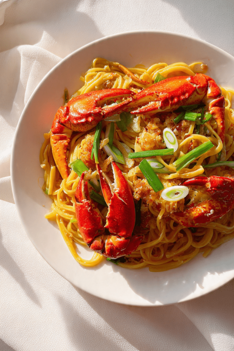 Ginger Scallion Crab Noodles
