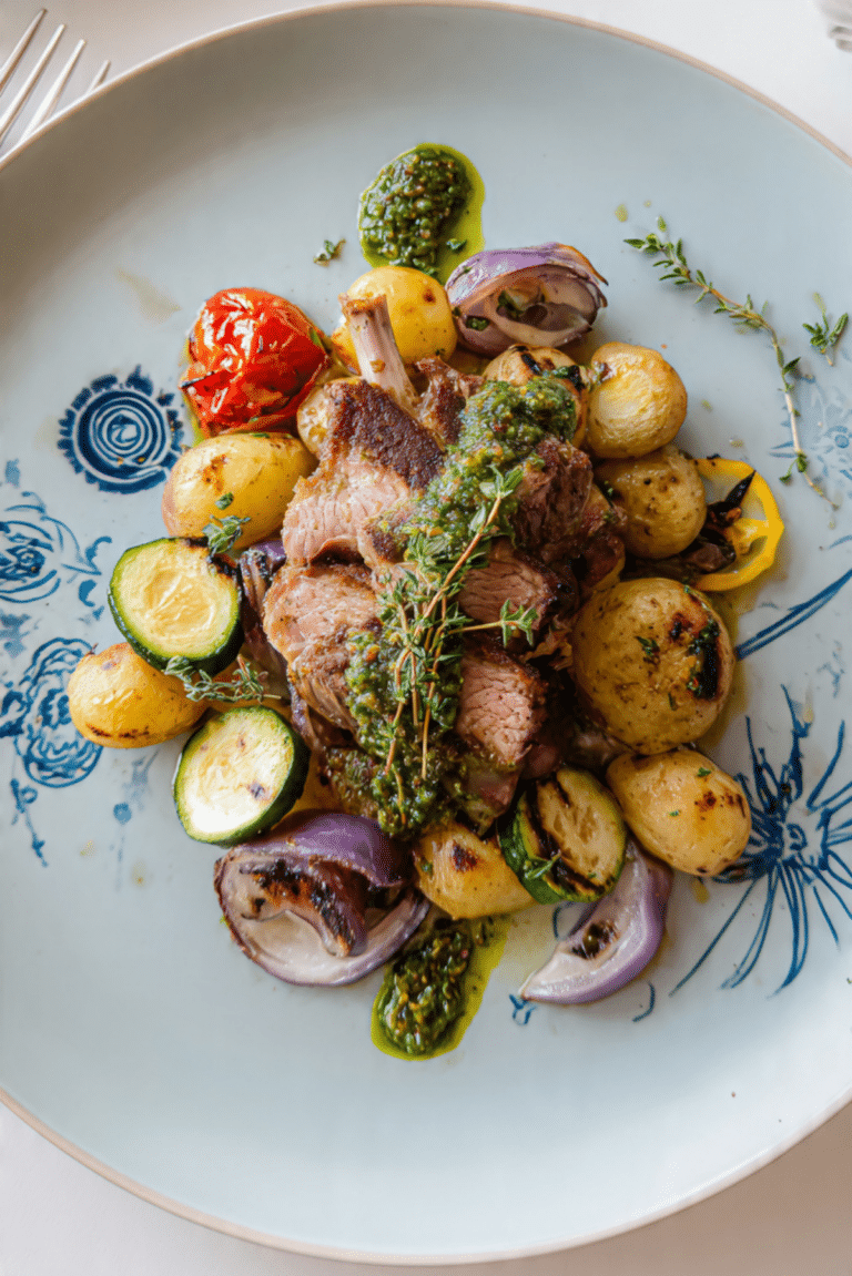 Minted Lamb with Roasted Potatoes