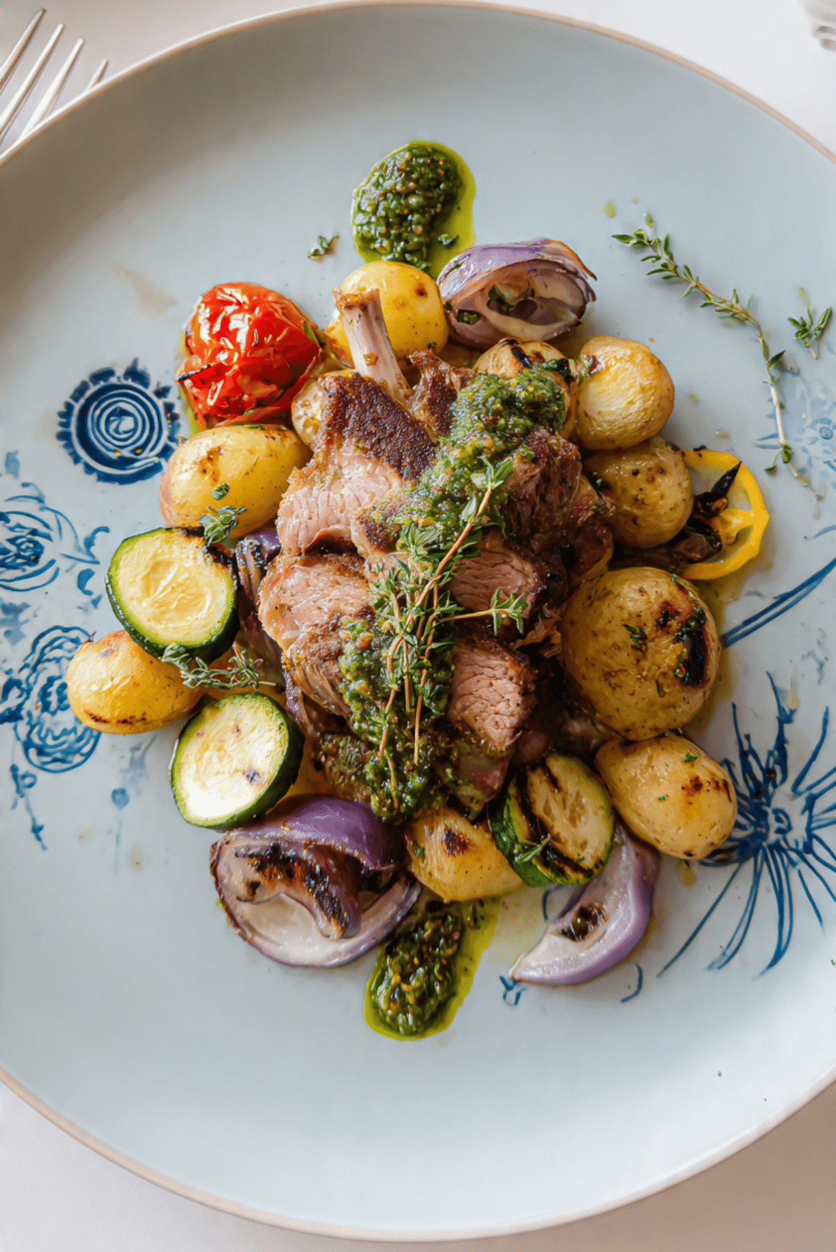 Minted Lamb with Roasted Potatoes