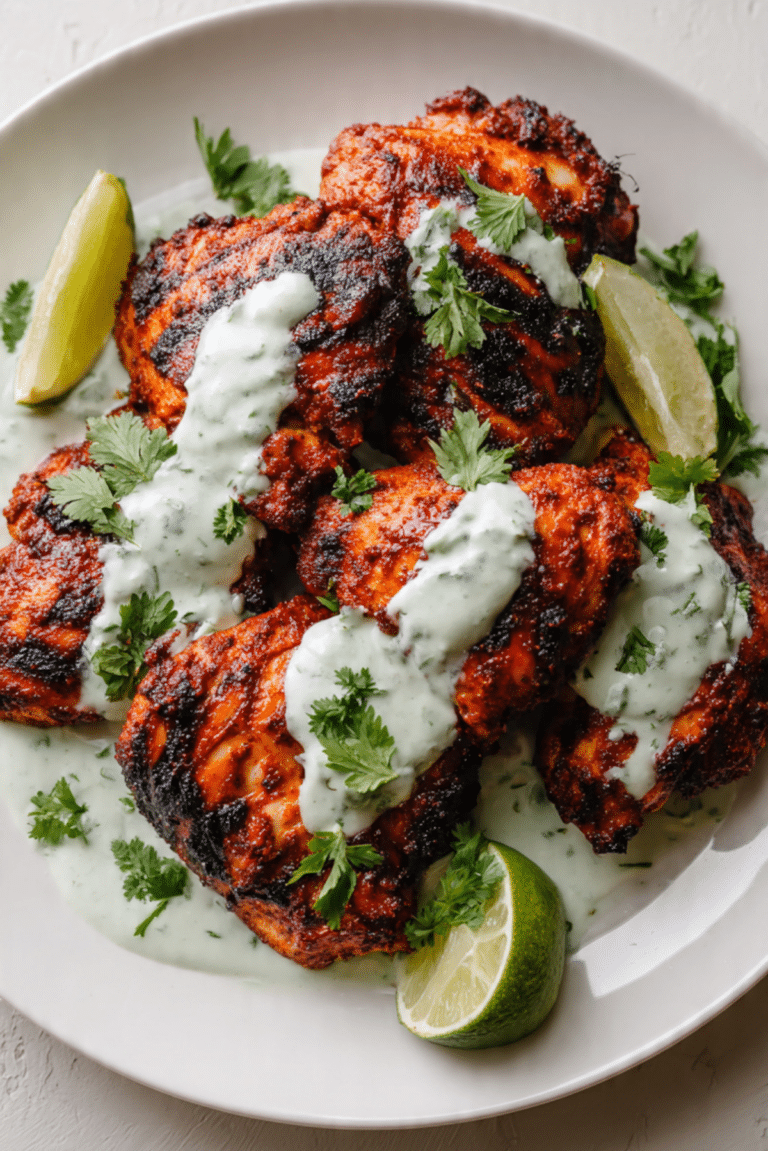 Peruvian-Style Chicken with Creamy Cilantro Sauce