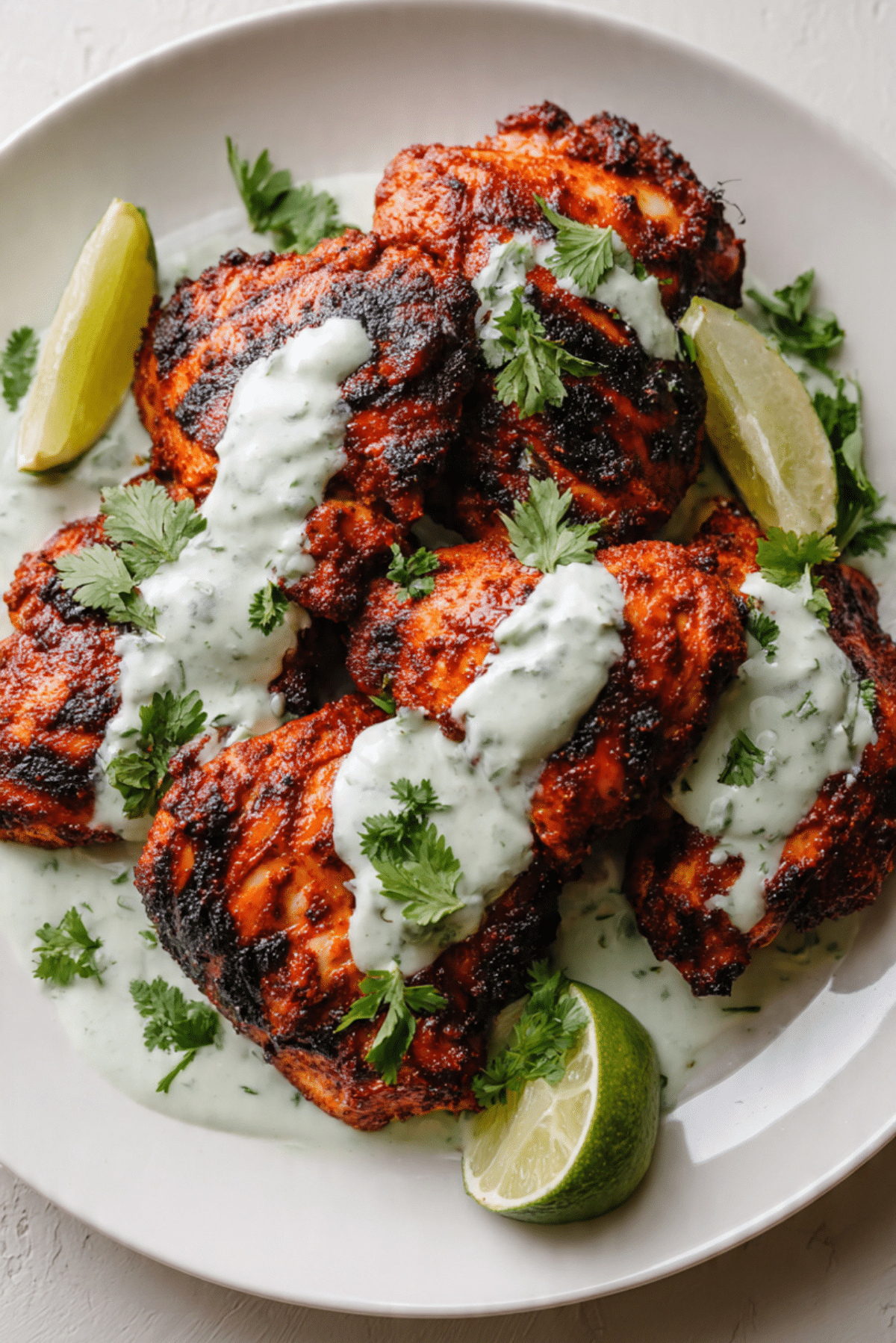 Peruvian-Style Chicken with Creamy Cilantro Sauce
