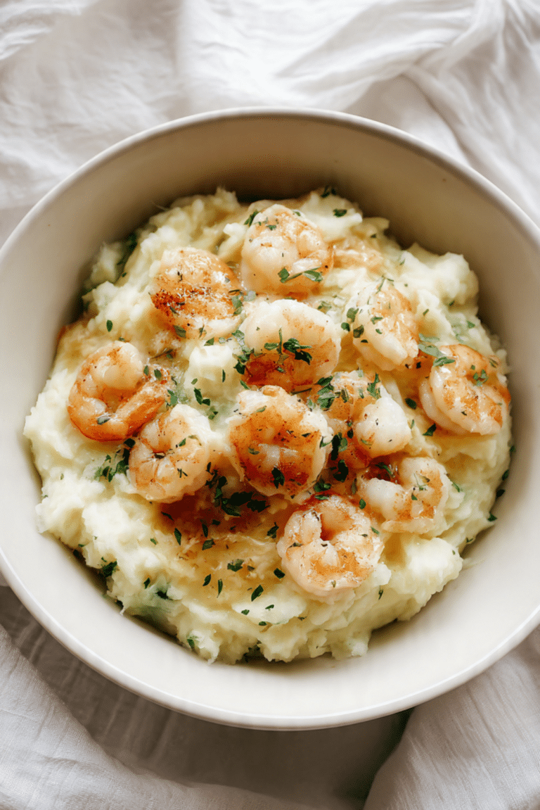 Cheesy Shrimp Mashed Potatoes