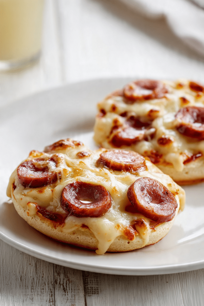 Crumpets with Sausage and Melty Cheese