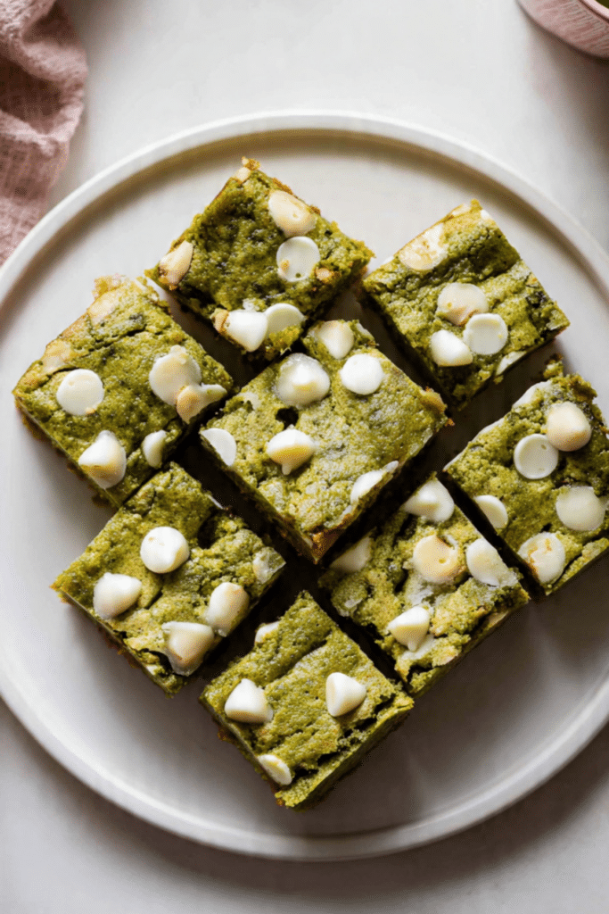 Matcha White Chocolate Blondies