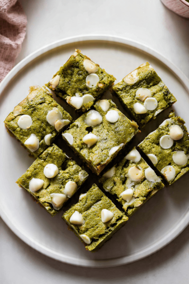 Matcha White Chocolate Blondies